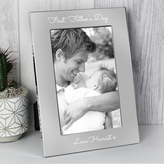 Personalised Free Text Script 7 x 5 Silver Photo Frame from Heartfelt Gifts