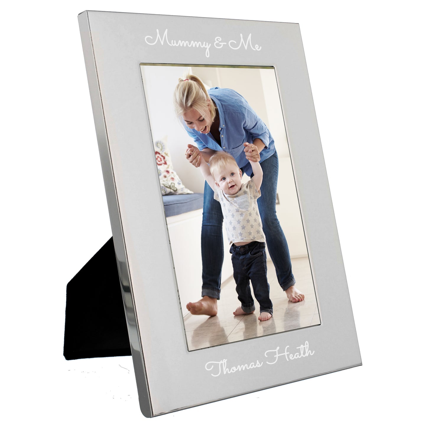 Personalised Free Text Script 7 x 5 Silver Photo Frame - image 2