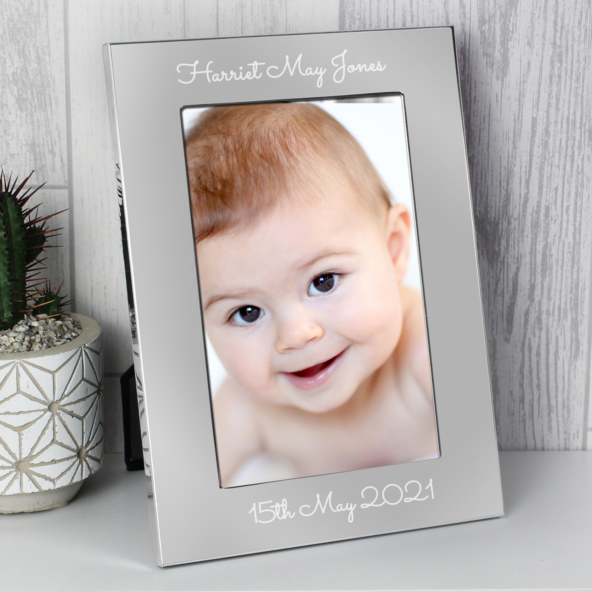 Personalised Free Text Script 7 x 5 Silver Photo Frame - image 3