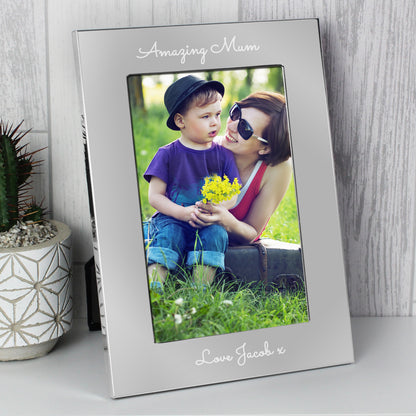 Personalised Free Text Script 7 x 5 Silver Photo Frame - image 4