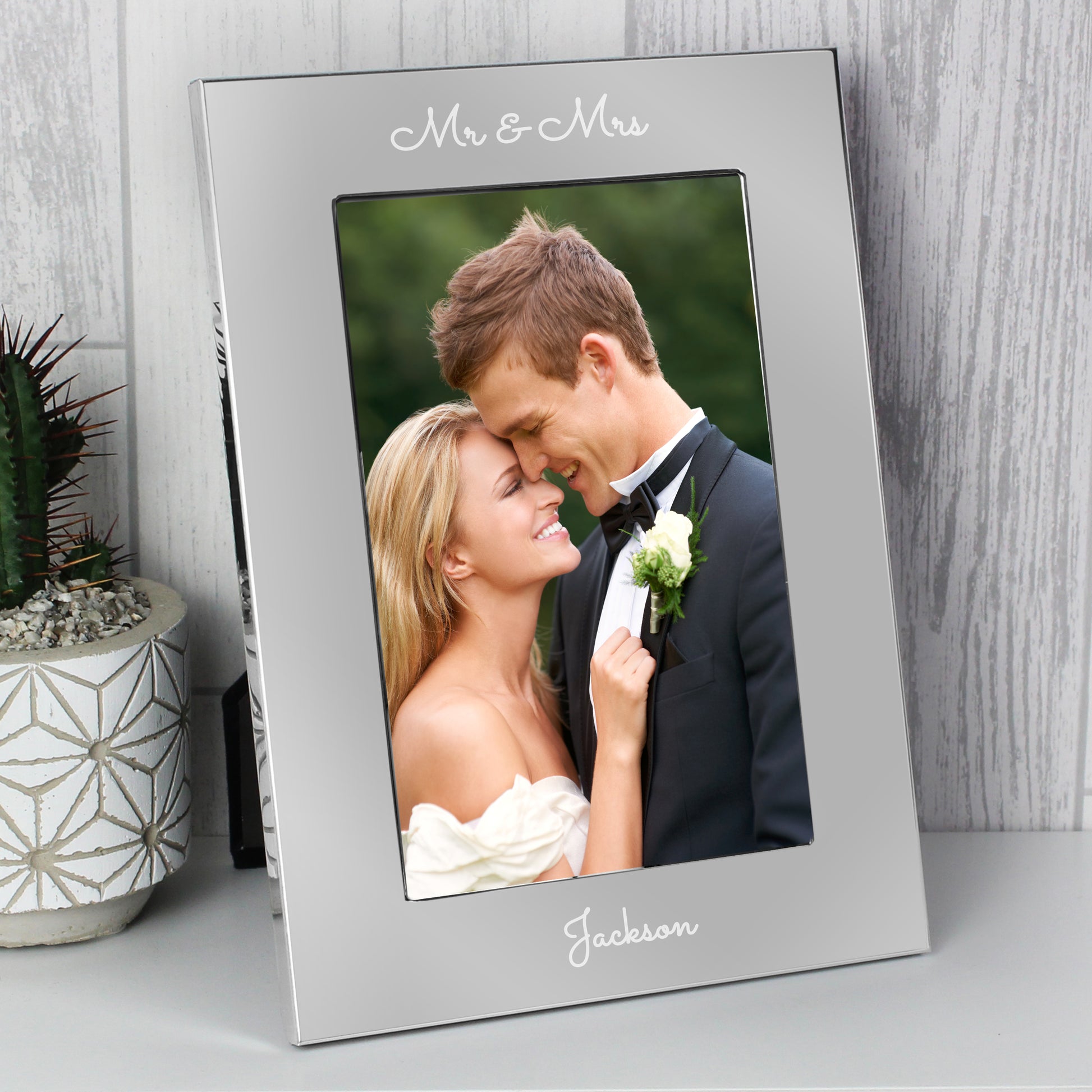 Personalised Free Text Script 7 x 5 Silver Photo Frame - image 8