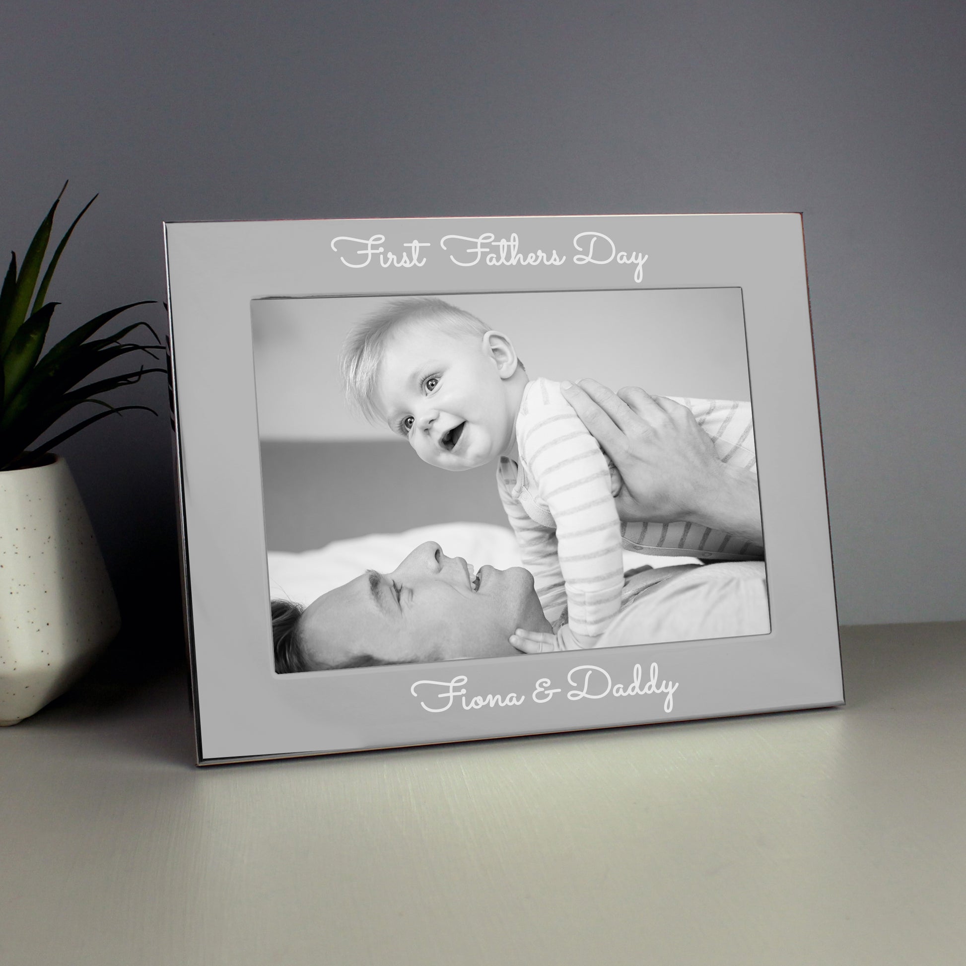 Personalised Free Text 5 x 7 Silver Photo Frame from Heartfelt Gifts