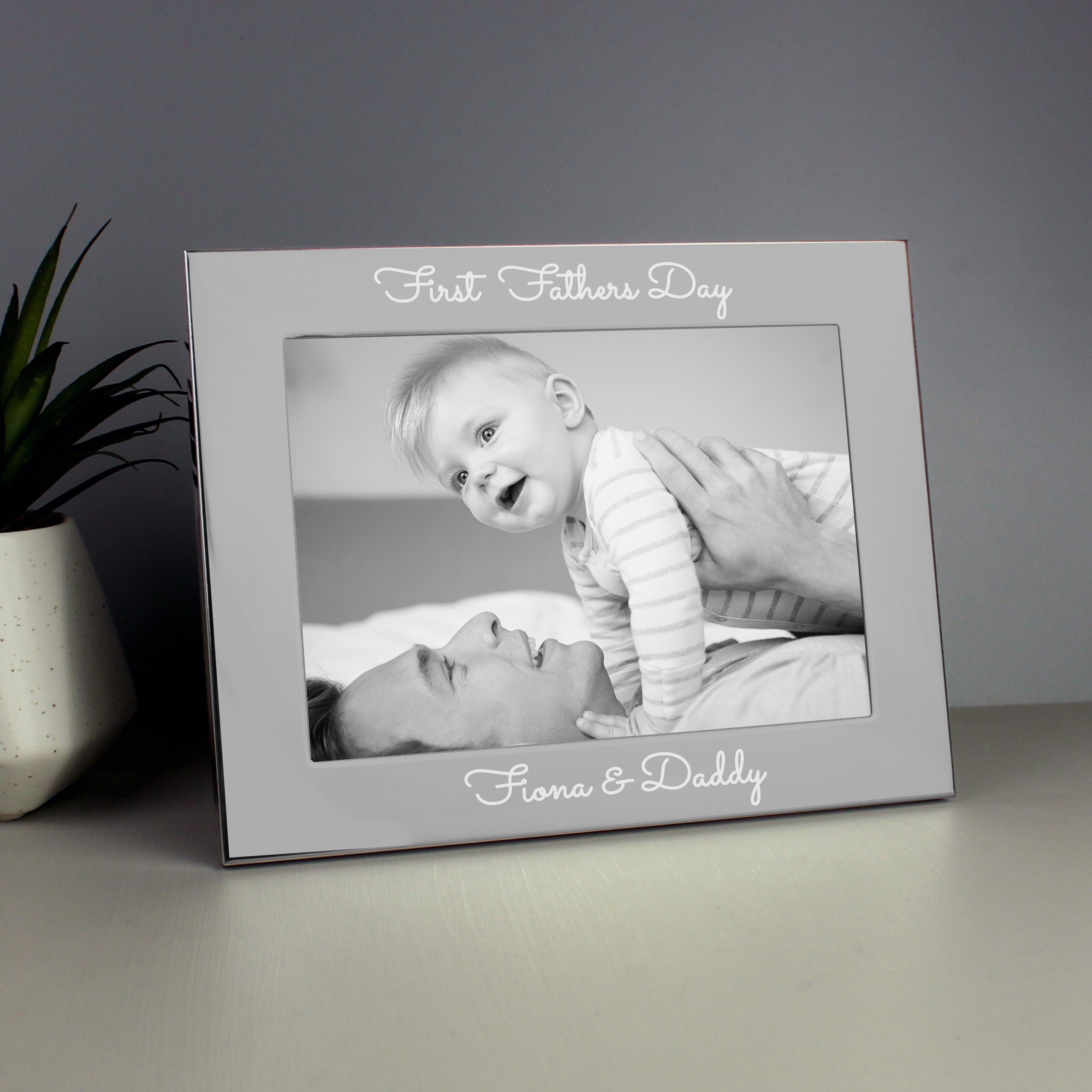 Personalised Free Text 5 x 7 Silver Photo Frame from Heartfelt Gifts