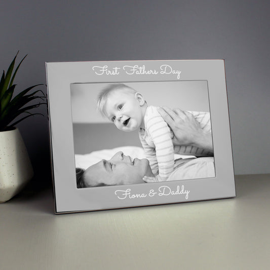 Personalised Free Text 5 x 7 Silver Photo Frame from Heartfelt Gifts