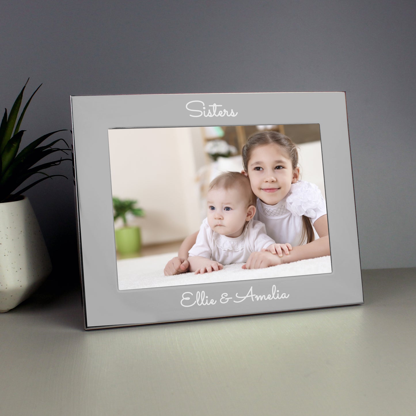 Personalised Free Text 5 x 7 Silver Photo Frame - image 4