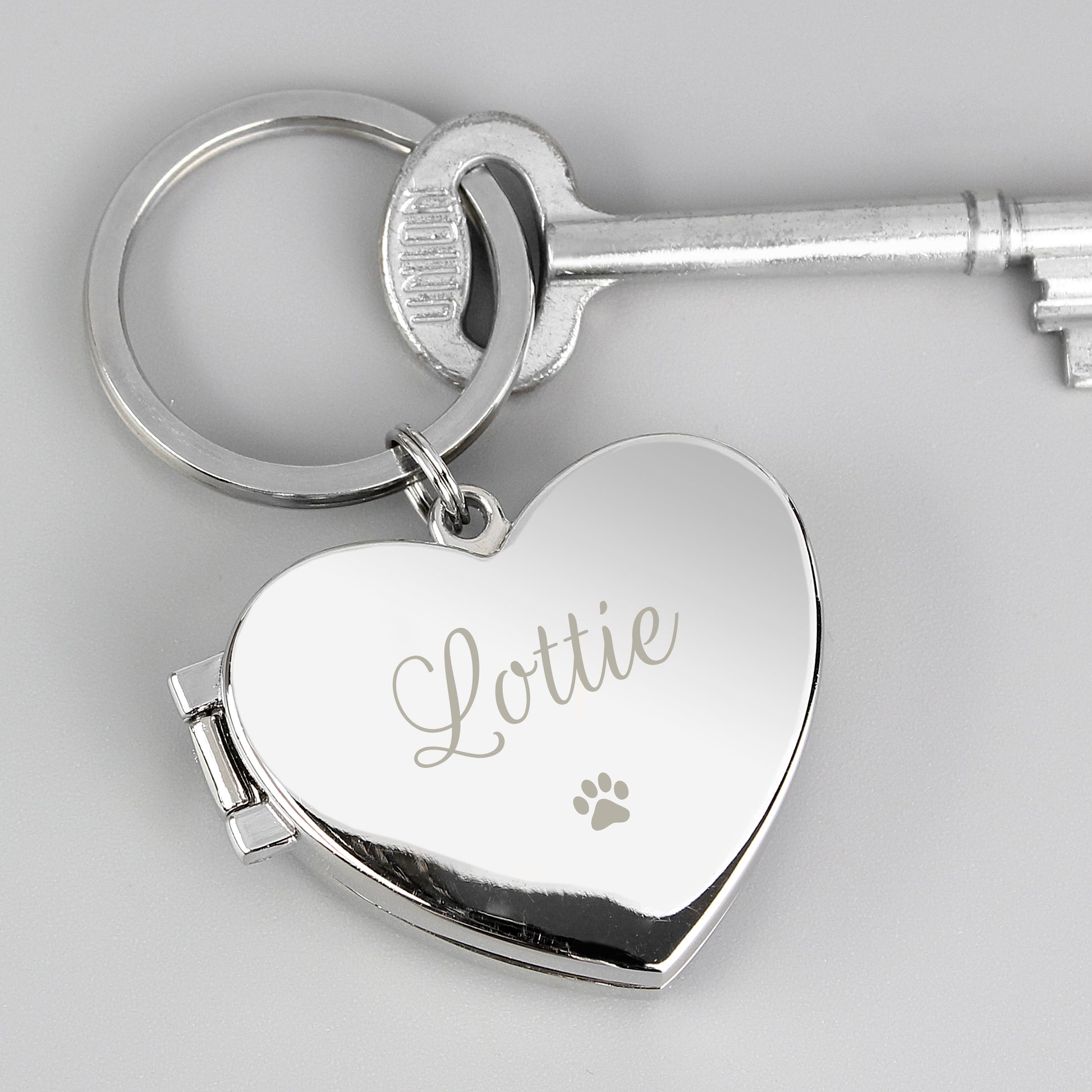 Personalised Paw Print Heart Photo Frame Keyring from Heartfelt Gifts