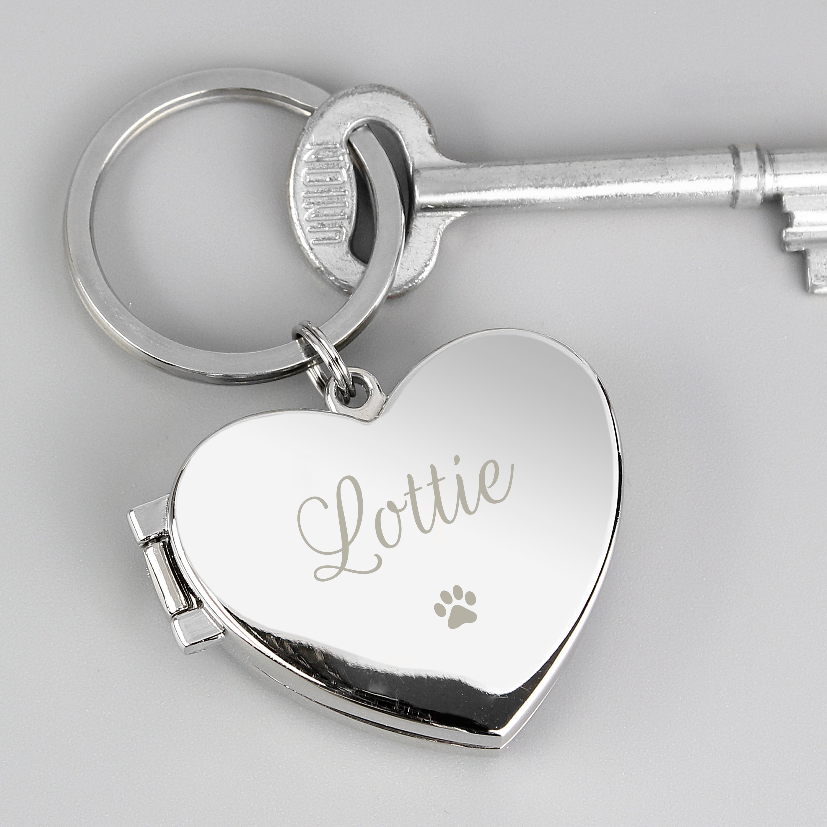 Personalised Paw Print Heart Photo Frame Keyring from Heartfelt Gifts