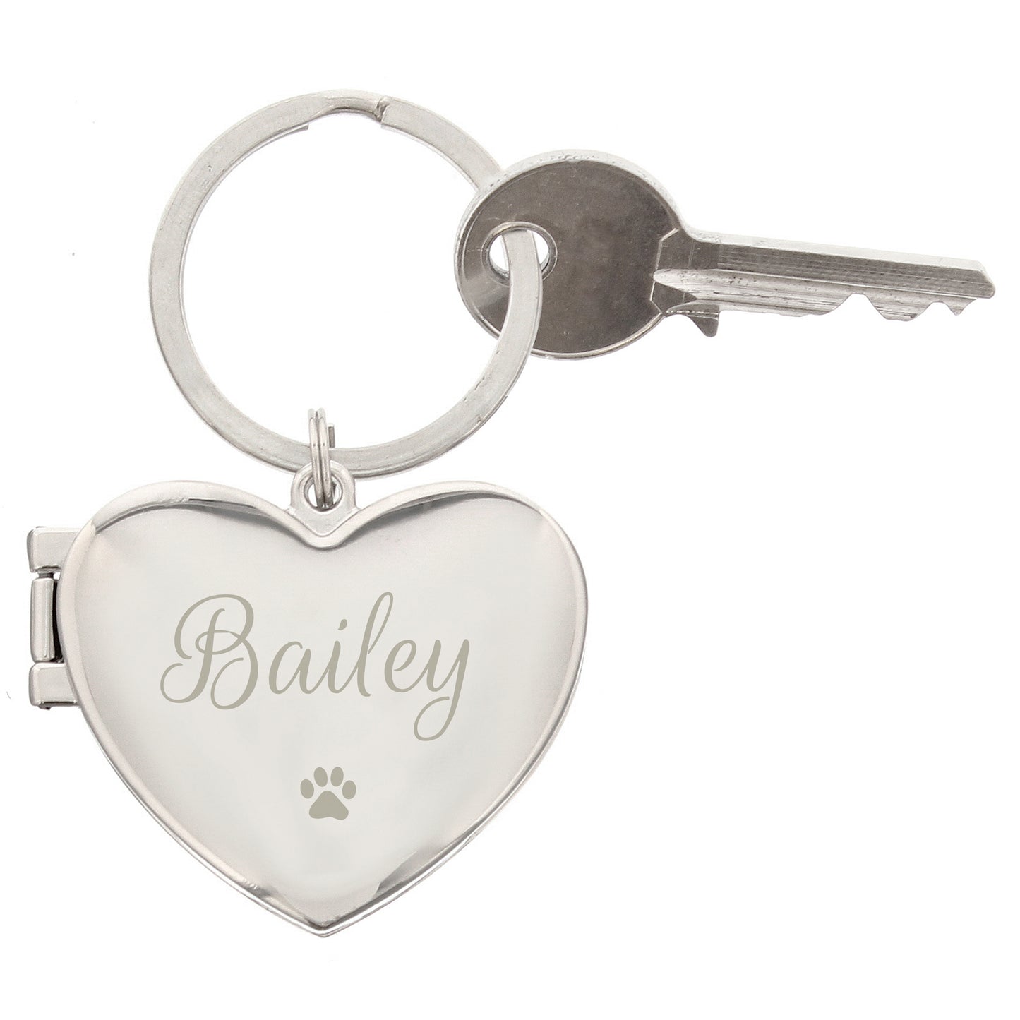 Personalised Paw Print Heart Photo Frame Keyring - image 2