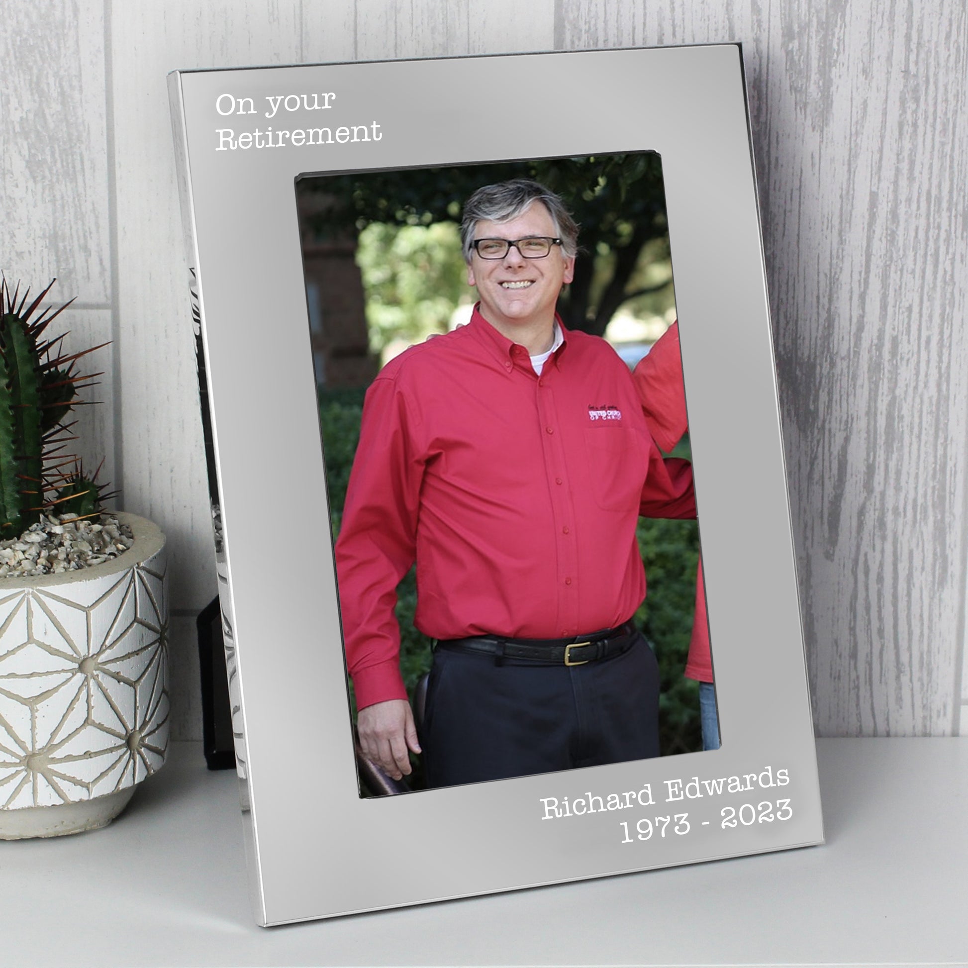 Personalised Free Text 7 x 5 Silver Photo Frame from Heartfelt Gifts