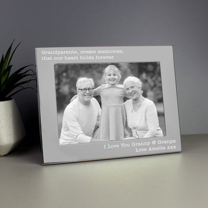 Personalised Free Text 5 x 7 Landscape Silver Photo Frame from Heartfelt Gifts