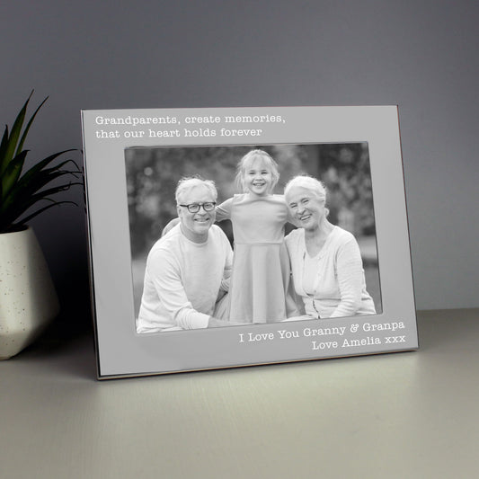 Personalised Free Text 5 x 7 Landscape Silver Photo Frame from Heartfelt Gifts