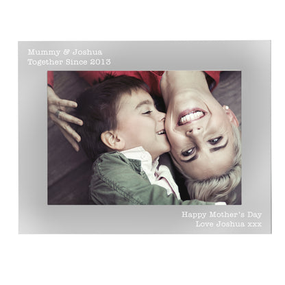 Personalised Free Text 5 x 7 Landscape Silver Photo Frame - image 2
