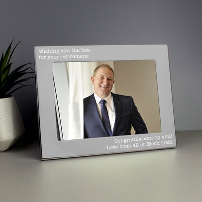 Personalised Free Text 5 x 7 Landscape Silver Photo Frame - image 3
