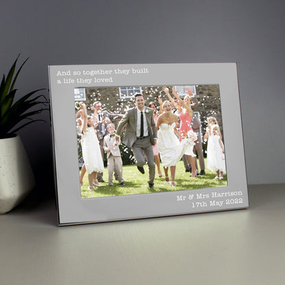 Personalised Free Text 5 x 7 Landscape Silver Photo Frame - image 4