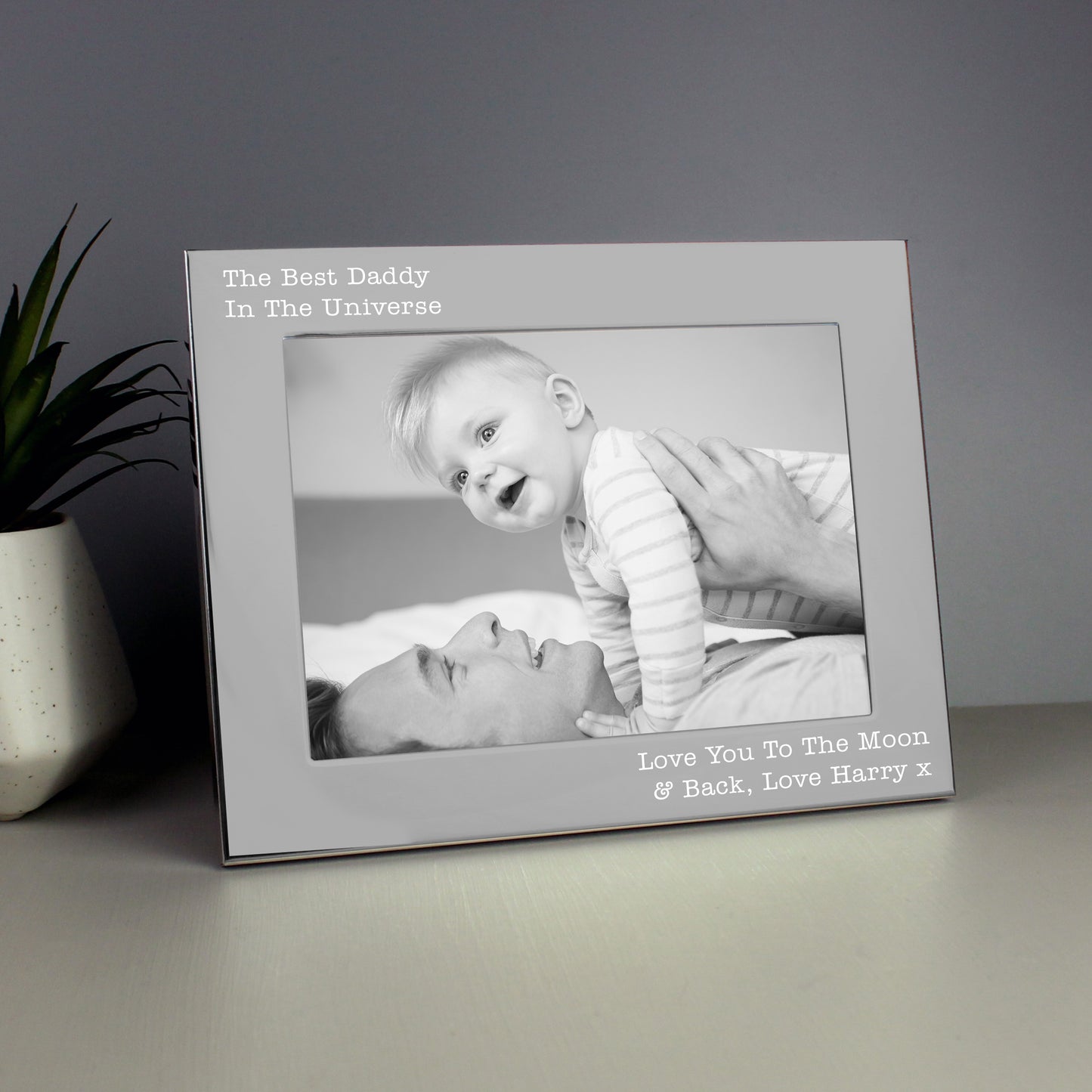 Personalised Free Text 5 x 7 Landscape Silver Photo Frame - image 5