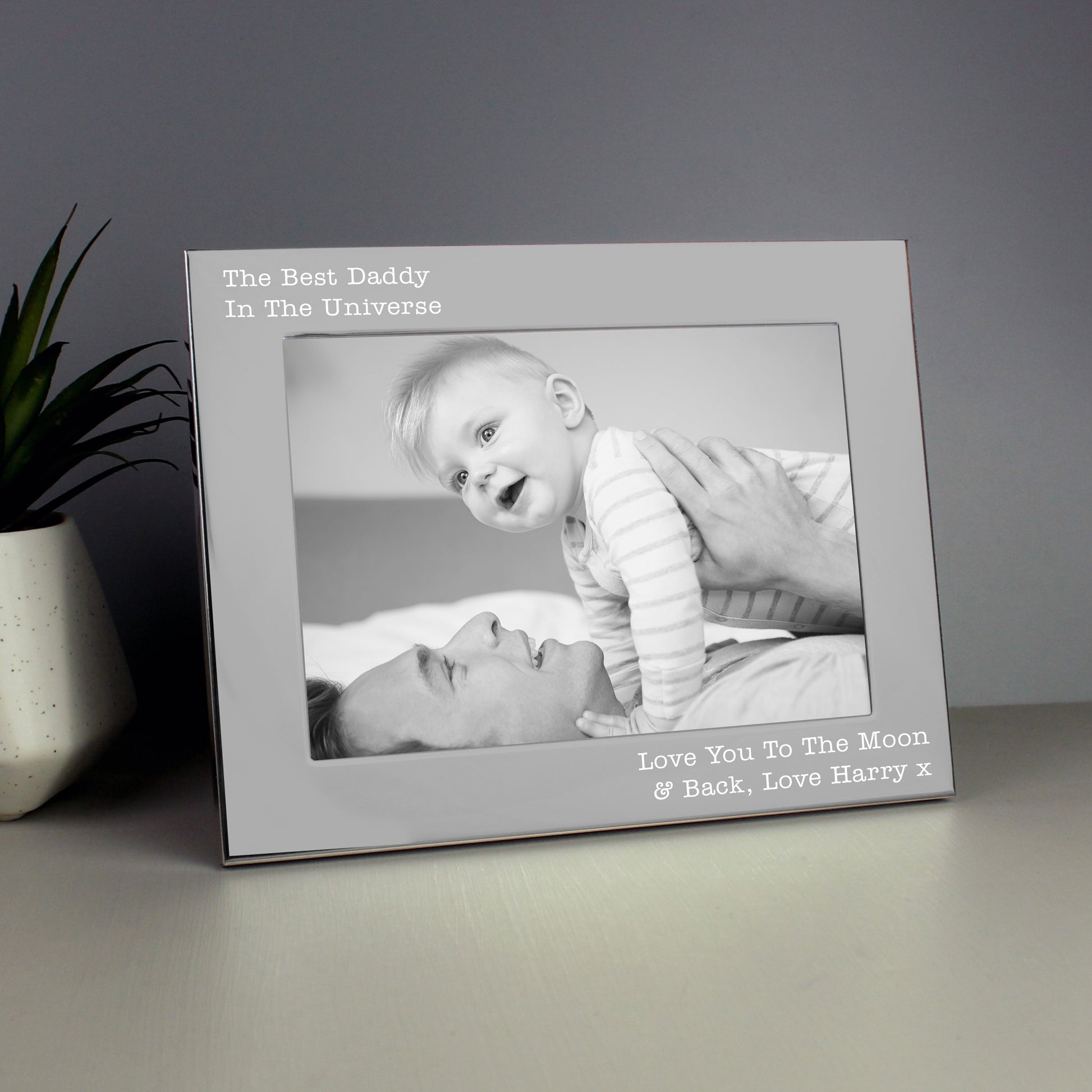 Personalised Free Text 5 x 7 Landscape Silver Photo Frame - image 5