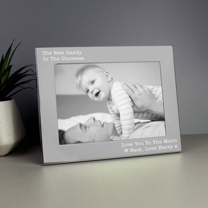 Personalised Free Text 5 x 7 Landscape Silver Photo Frame - image 5