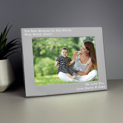 Personalised Free Text 5 x 7 Landscape Silver Photo Frame - image 7