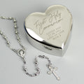 Personalised First Holy Communion Rosary Beads and Cross Heart Trinket Box from Heartfelt Gifts