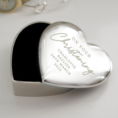 Personalised Christening Heart Trinket Box - image 2