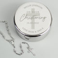 Personalised Christening Round Trinket Box & Rosary Beads Set from Heartfelt Gifts