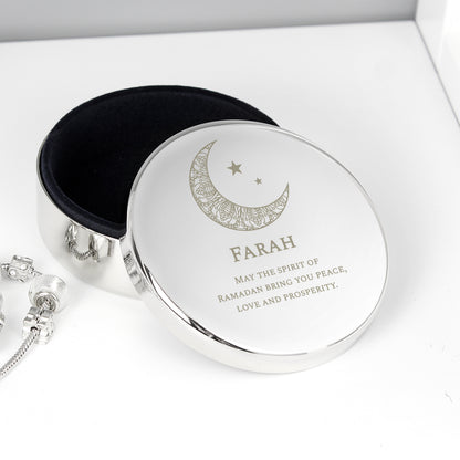 Personalised Eid and Ramadan Round Trinket Box from Heartfelt Gifts