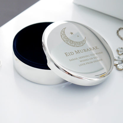 Personalised Eid and Ramadan Round Trinket Box - image 2