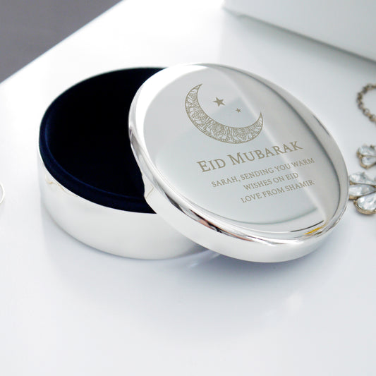 Personalised Eid and Ramadan Round Trinket Box - image 2
