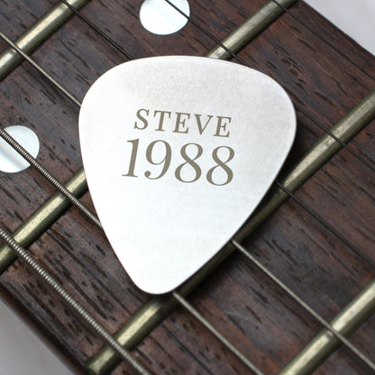 Personalised Year Silver Plectrum from Heartfelt Gifts
