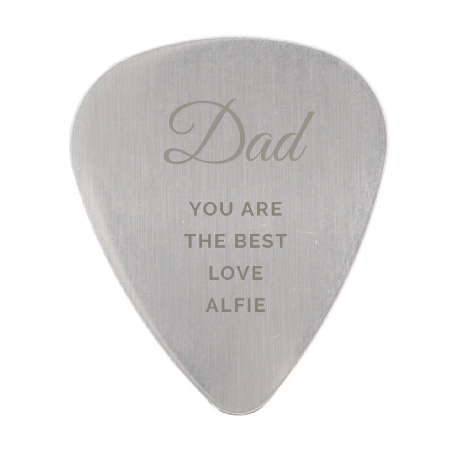 Personalised Free Text Big Name Silver Plectrum - image 2