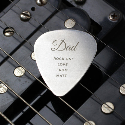 Personalised Free Text Big Name Silver Plectrum - image 4