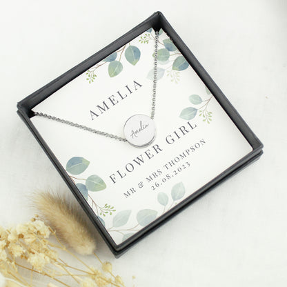 Personalised Botanical Sentiment Silver Tone Necklace and Box - image 2