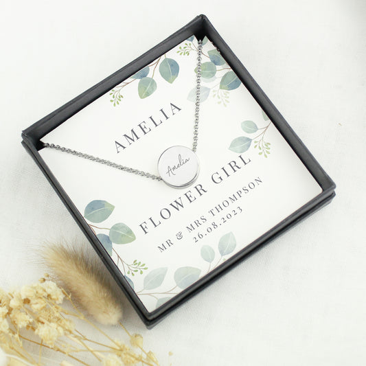 Personalised Botanical Sentiment Silver Tone Necklace and Box - image 2