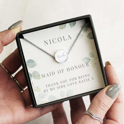 Personalised Botanical Sentiment Silver Tone Necklace and Box - image 3