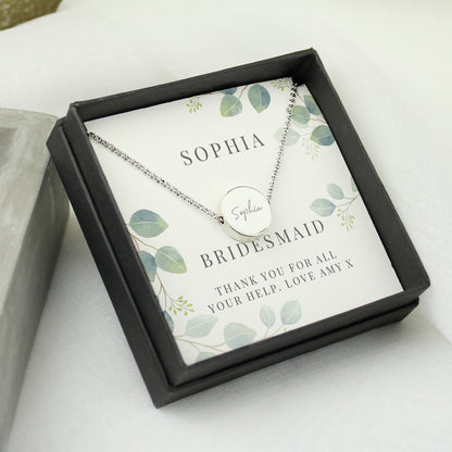 Personalised Botanical Sentiment Silver Tone Necklace and Box - image 4