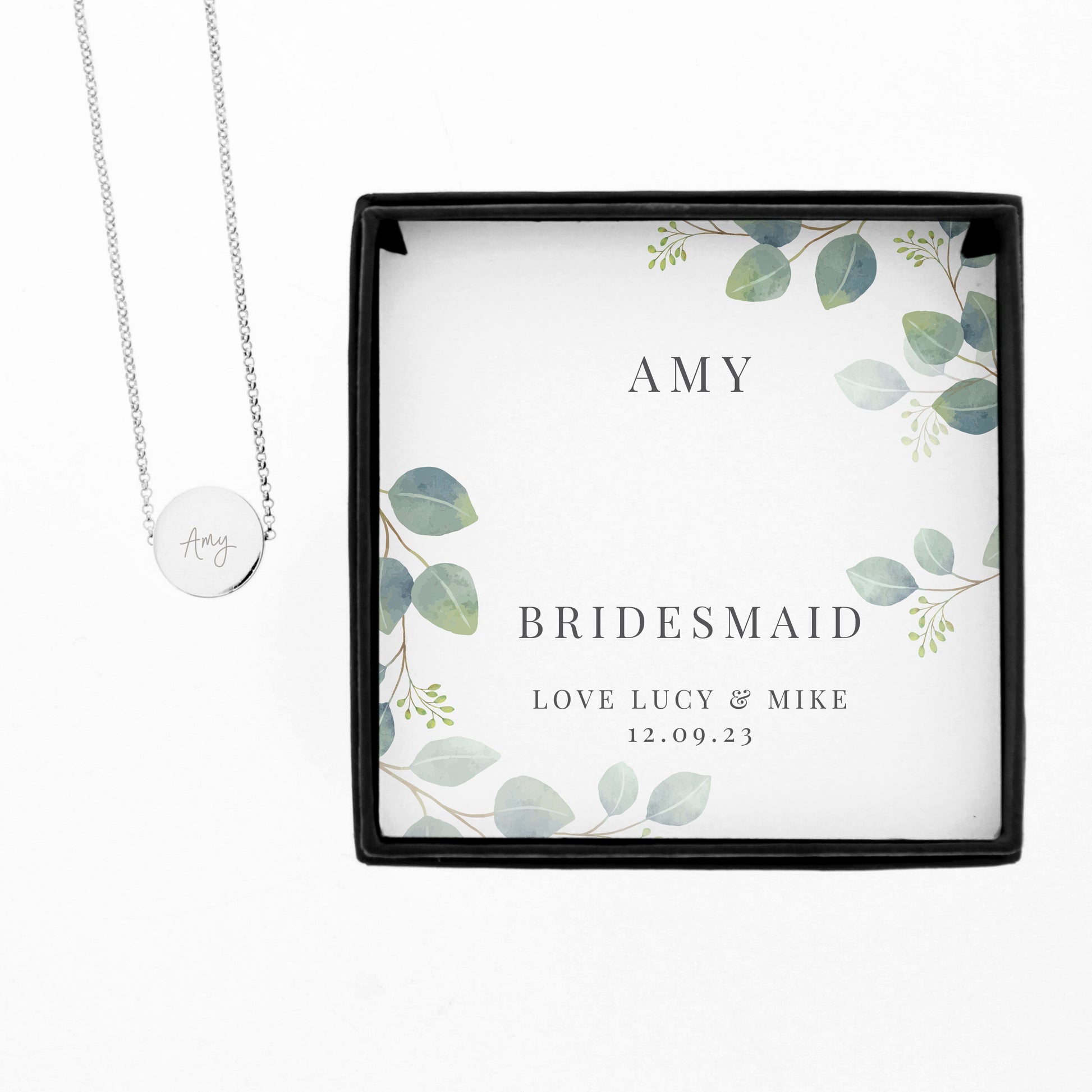 Personalised Botanical Sentiment Silver Tone Necklace and Box - image 5