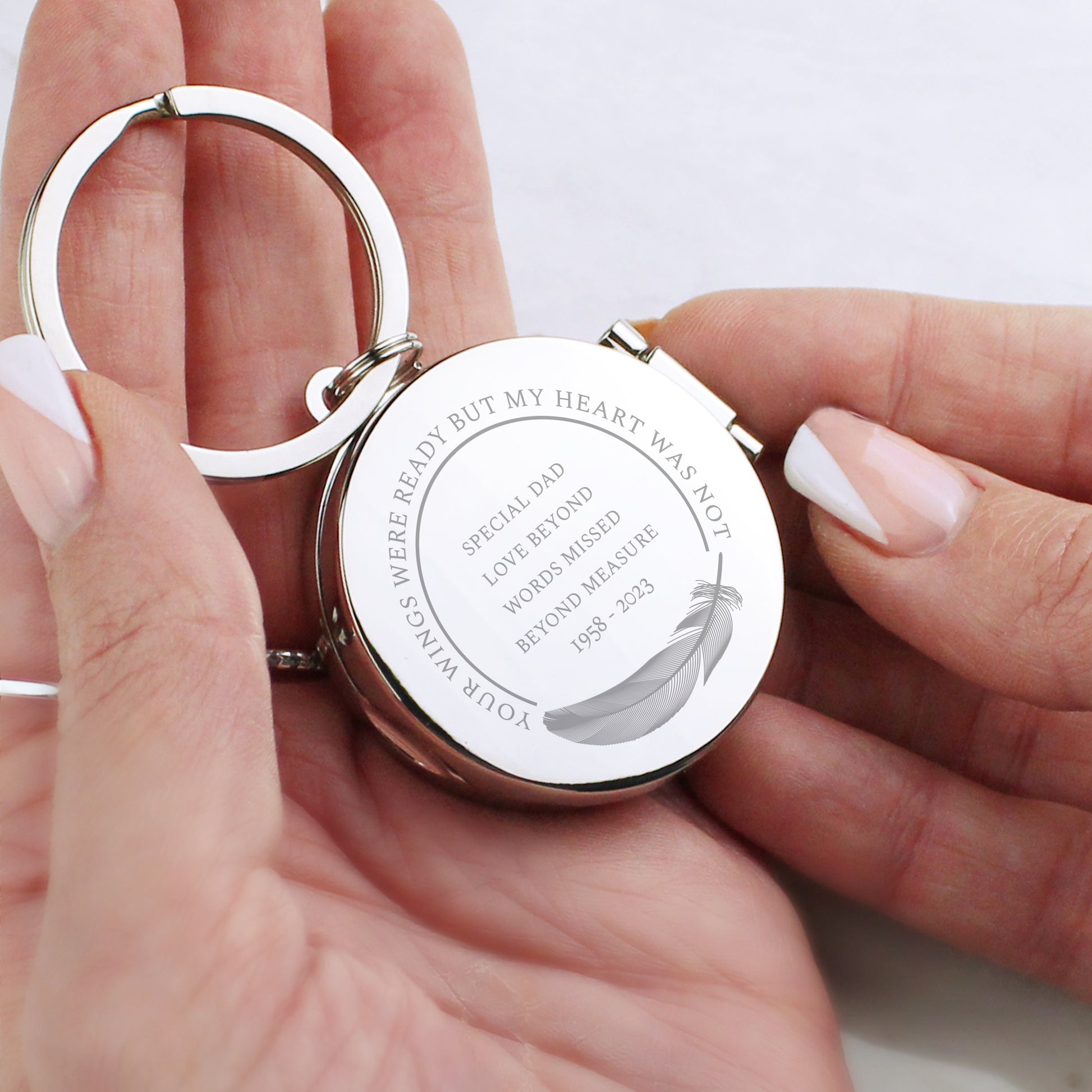 Personalised In Loving Memory Round Photo Keyring - image 3