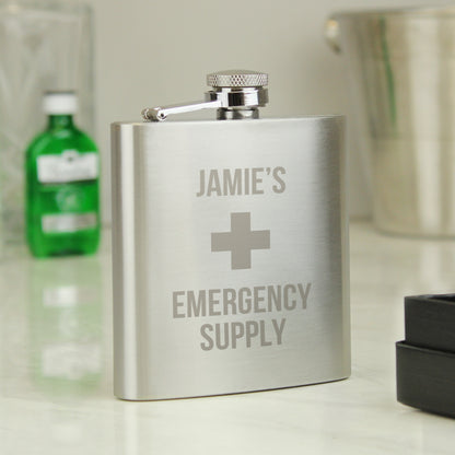 Personalised Emergency Supply Hip Flask from Heartfelt Gifts