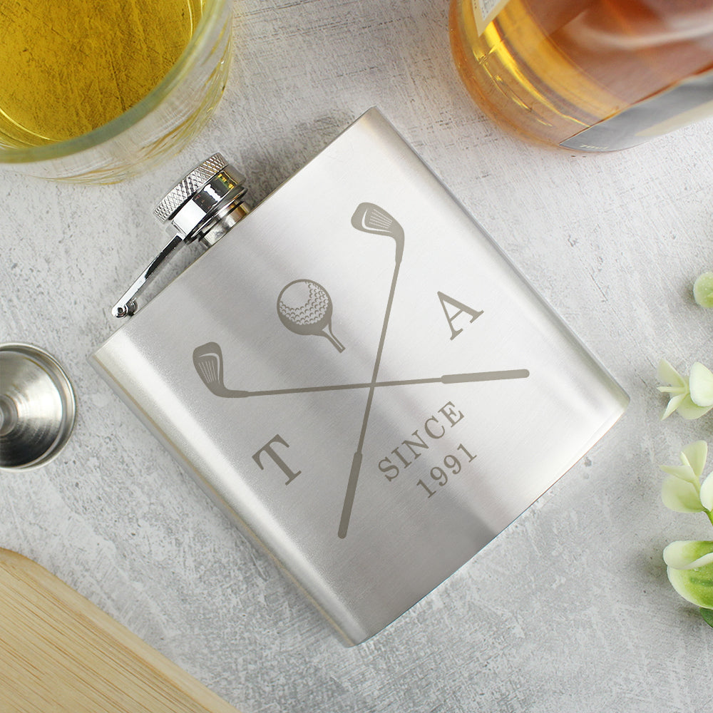 Personalised Golf Hip Flask - image 2