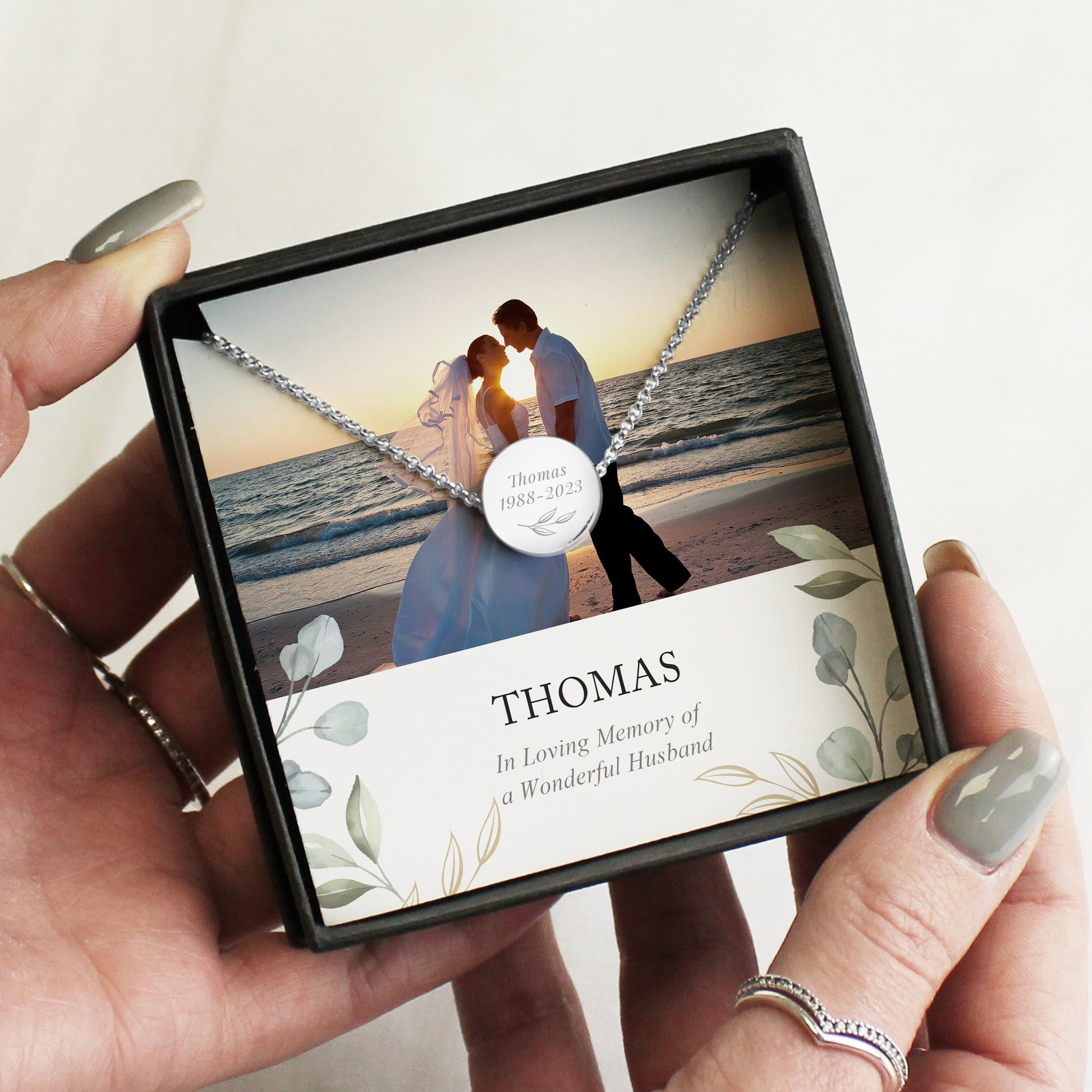 Personalised Botanical Photo Upload Necklace and Box - image 3