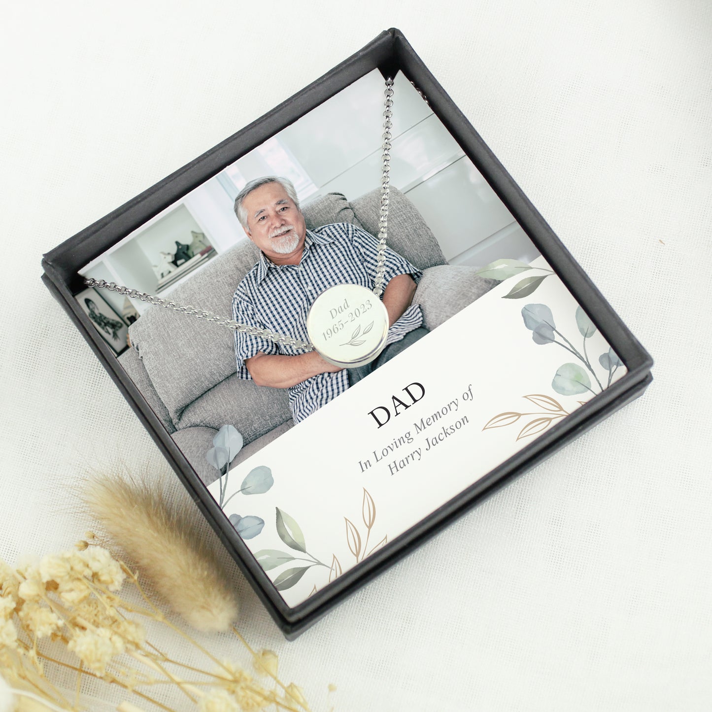Personalised Botanical Photo Upload Necklace and Box - image 4