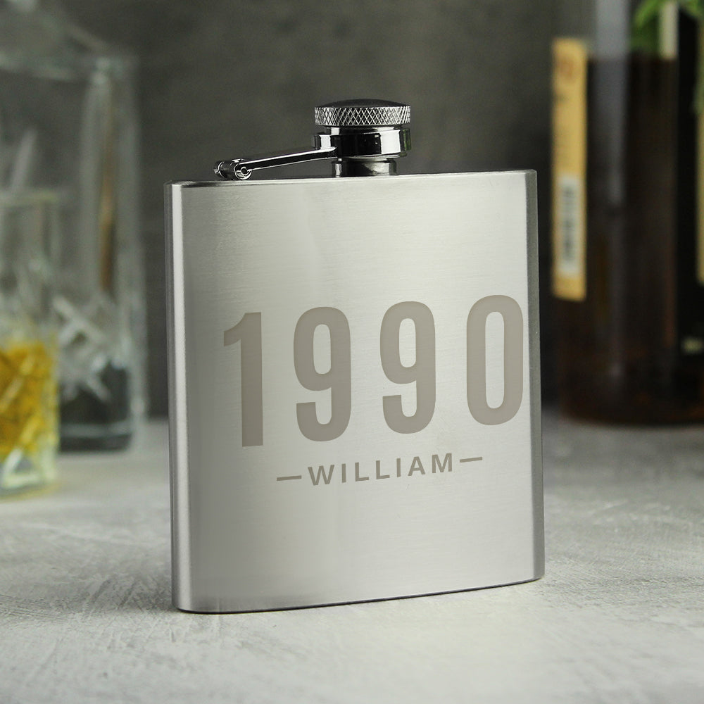 Personalised Date & Name Hip Flask - image 3