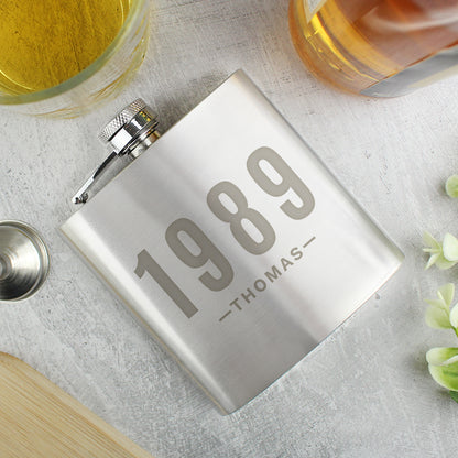 Personalised Date & Name Hip Flask - image 4