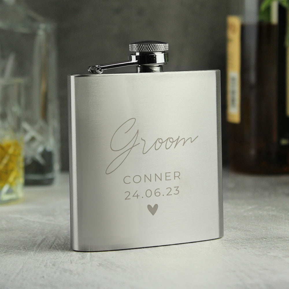Personalised Free Text Wedding Party Hip Flask - image 2