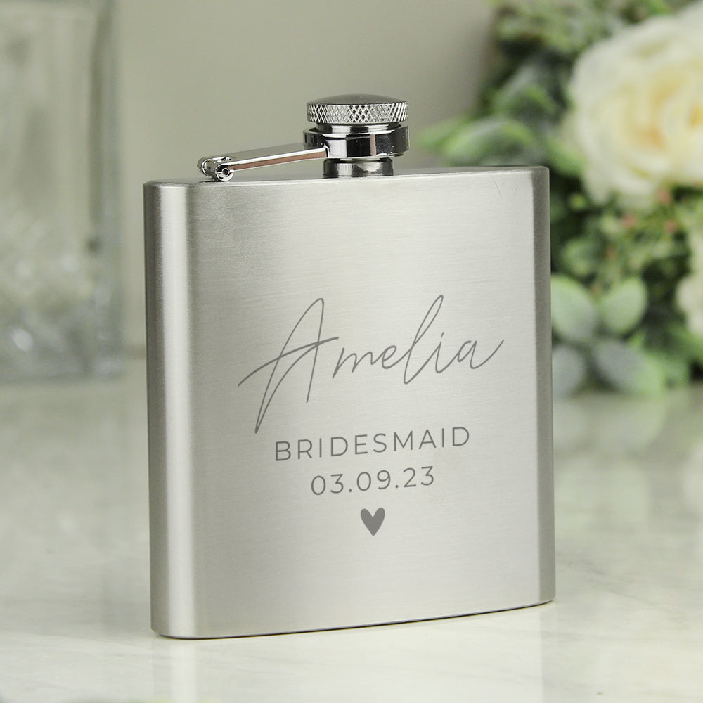 Personalised Free Text Wedding Party Hip Flask - image 4