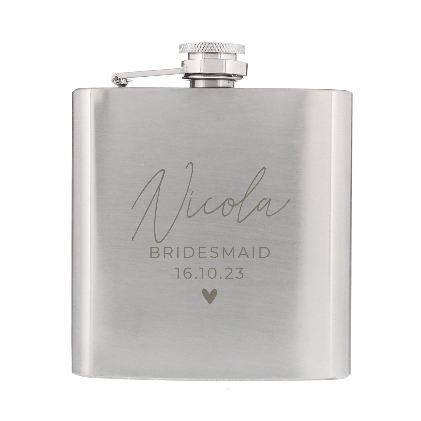 Personalised Free Text Wedding Party Hip Flask - image 5