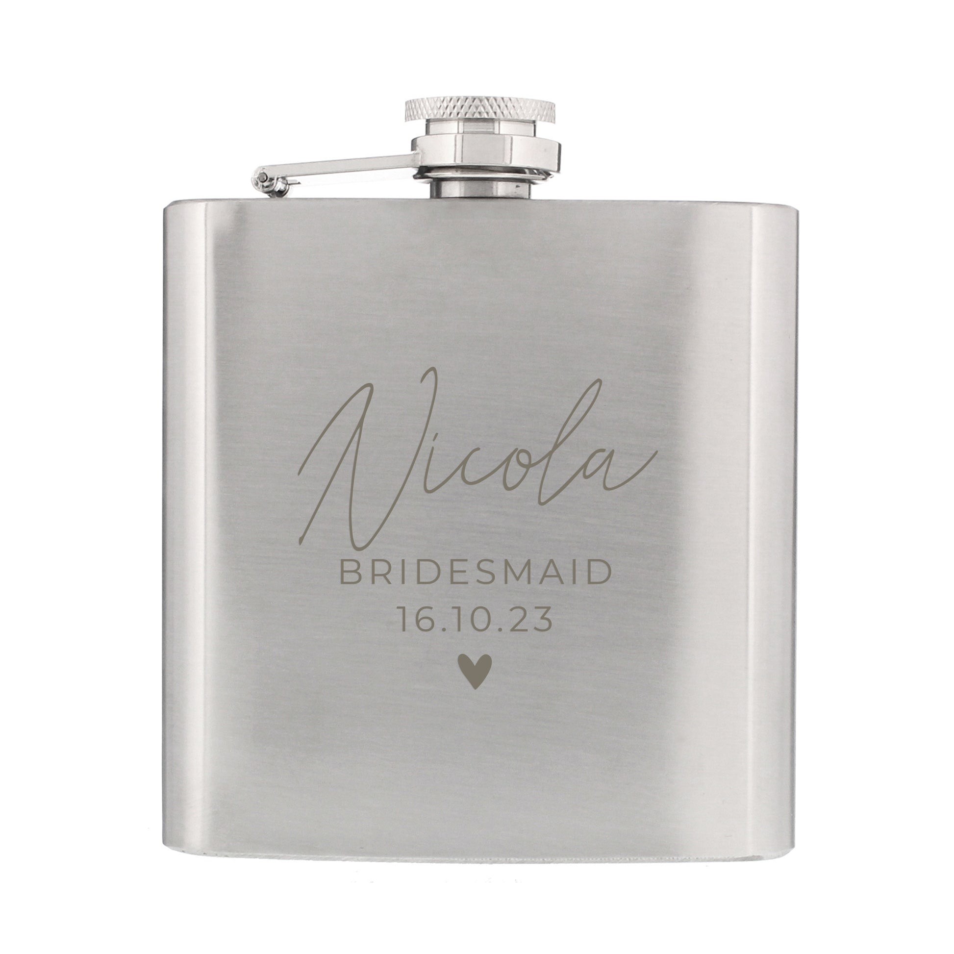 Personalised Free Text Wedding Party Hip Flask - image 5