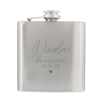 Personalised Free Text Wedding Party Hip Flask - image 5