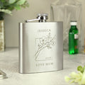 Personalised Monochrome Floral Hip Flask from Heartfelt Gifts