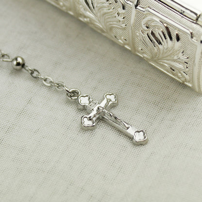 Personalised First Holy Communion Bible Trinket Box with Rosary Beads - image 4
